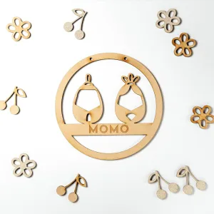 KNOP 木製 ひな人形ネームプレート＋キラキラガーランド