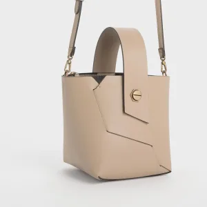 CHARLES&KEITH／チャールズ&キース クロックエフェクトリスレットハンドル バケツバッグ