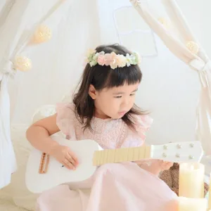 nene's deco／ネネズデコ マーガレットとピンクのシロツメクサの子ども花冠り