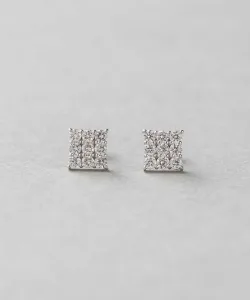 ete ／エテ K18WGダイヤモンド スクエア ピアス