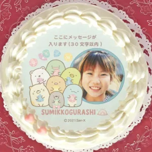 PRIROLL／プリロール 写真メッセージ入りプリケーキ（宝石柄）特典缶バッジ付き すみっコぐらし