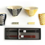 こぎん 茶碗＆湯呑＆箸置き＆ヒズアンドハーズ 夫婦箸BOXセット