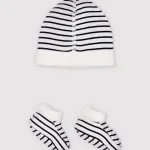 Petit Bateau／プチバトー ベビーキャップ＆ブーティセット