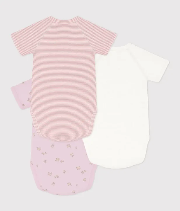 Petit Bateau/プチバトー プリント半袖あわせボディ3枚組