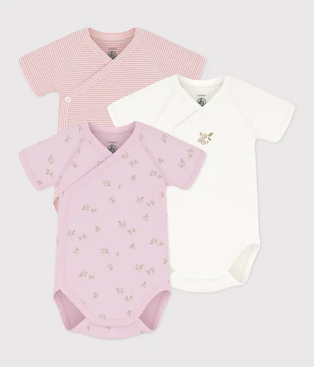 Petit Bateau/プチバトー プリント半袖あわせボディ3枚組