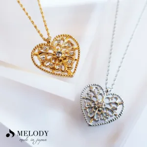 MELODY ACCESSORY／メロディアクセサリー 透かしハート ロングペンダント