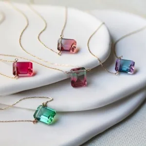 cui-cui／キュイキュイ Bi color Crystal Necklace