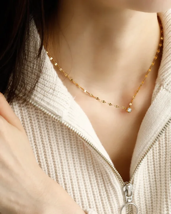 さりげないフェミニンさ「ジルコニアネックレス」