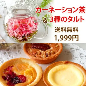 きれいなお茶とおいしいタルトのセット