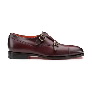 Santoni／サントーニ メンズ レザー ダブルバックルシューズ オレンジ