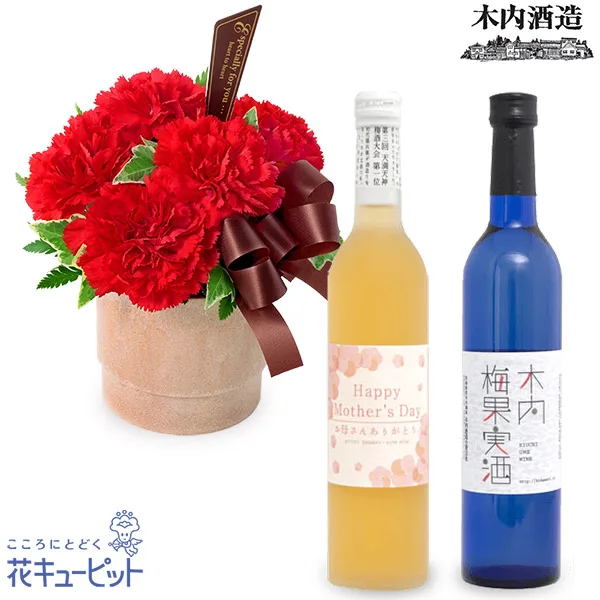 カーネーションと「梅酒」セット