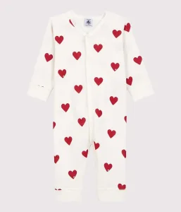 PETIT BATEAU／プチバトー ハートプリント足なしロンパース