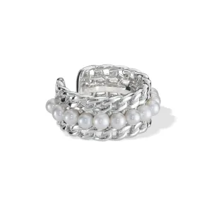 STAR JEWELRY／スタージュエリー SV925 イヤーカフ CHAIN PEARL EAR CUFF