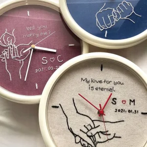 プロポーズ刺繍時計 Pair ring