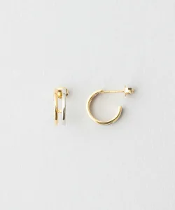 Jouete／ジュエッテ ダブルライン ピアス コンビカラー