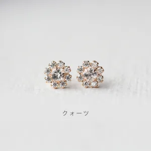 cui-cui／キュイキュイ カラーストーン フラワー ピアス