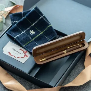 ギフト専門店 THE WOW Pubre 木製ボールペン＆POLO ハンカチ セット