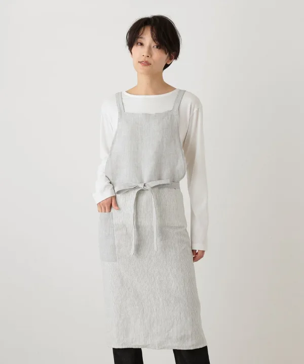 麻のシャリット感と柔らかい風合い「リネンエプロン」