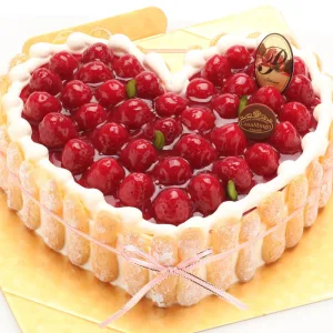 洋菓子店カサミンゴー 特注ハート型 シュス木苺レアチーズケーキ【記念日プレート付】
