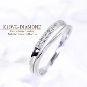 JEWELRY ROLA／ジュエリーローラ K18WG ダイヤモンド 0.05ct ピンキーリング