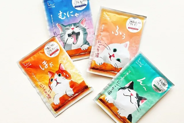 かわいいネコに癒される真夏のバスタイム！  mifull／ミフル 入浴剤「ひといき湯」＆シートマスク「もふ肌研究所」