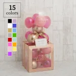メモリアルバルーンローズゴールドキューブボックス