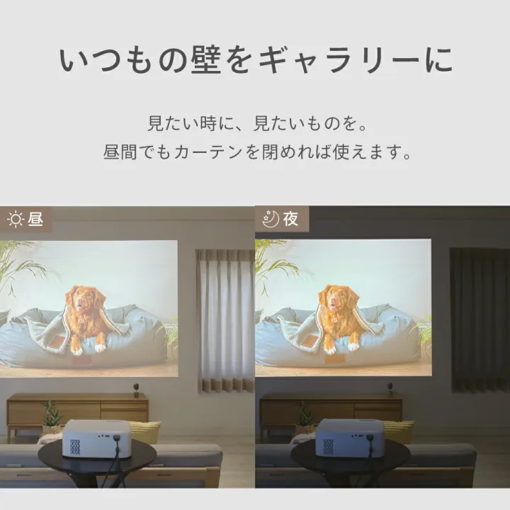 持ち運びできるのがうれしい小型プロジェクター