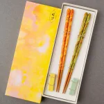 若狭塗 彩筆箸結箸置付 (21.5, 23.0cm)