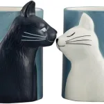 かわいい食器 黒ねこと白ねこ