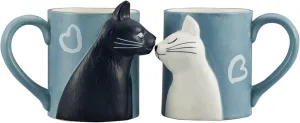 サンアート かわいい食器 黒ねこと白ねこ