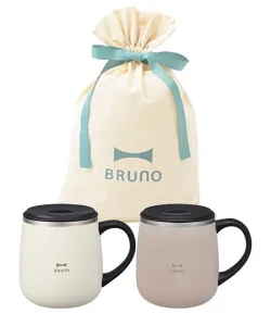 BRUNO／ブルーノ 蓋つきステンレスマグ short2個 ギフト巾着Mセット