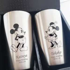 オリジナルグッズ Happy gift ディズニー ステンレス真空タンブラーセット 300ml ミッキー＆ミニー