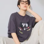 ミッキー&ミニープリント半袖Tシャツ