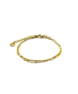LHME／エルエイチエムイー レイヤードチェーンブレスレット ゴールド
