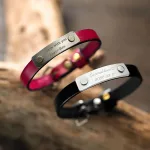 ペアブレスレット 愛を刻むレザーブレスレット