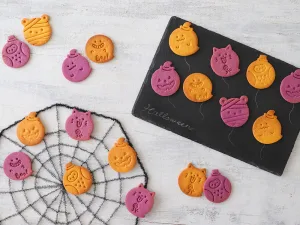 かぼちゃと紫芋のサクサクハロウィンクッキー