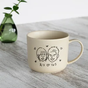 Nigaoe Chara 似顔絵マグカップ （2名キャラ・オリジナルギフトBOX付き）