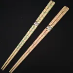 津軽塗 箸 大 白彩グリーン