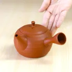 玉光陶園（取扱：日本工芸堂） 常滑焼 急須｜丸線段｜朱泥