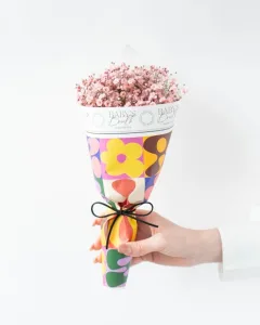 HitoHana／ひとはな かすみ草 花束 Baby's breath BOX サーモンピンク