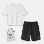 ラッピング済 メンズ ヌネットワッペン トップス＆ハーフパンツ セットアップ