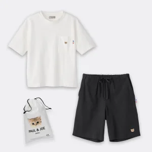 PAUL&JOE／ポール アンド ジョー ラッピング済 メンズ ヌネットワッペン トップス＆ハーフパンツ セットアップ