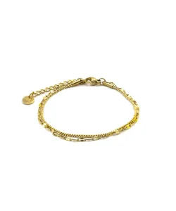 LHME／エルエイチエムイー レイヤードチェーンブレスレット ゴールド