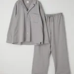 セットアップ シルキーコットンパジャマ グレー
