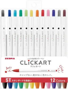 ZEBRA／ゼブラ クリッカート 12色セット スタンダードな色合い
