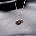 SILVER925 フロートネックレス SV (ガーネット)
