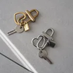 heart hoop key ring silver