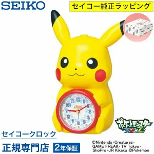 Seiko Clock／セイコー クロック 目覚まし時計 ポケットモンスター ピカチュウ キャラクター型 おしゃべり アラーム