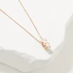 【Rondelle】K10 ピンクゴールド ローズクォーツ ネックレス (L)