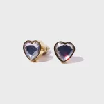 “Moment”ハートストーンピアス クリア ゴールド